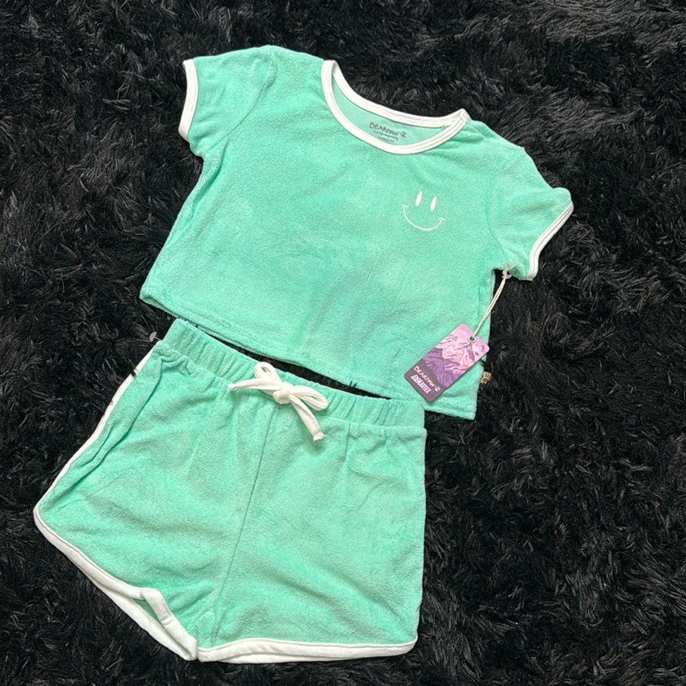 🌸🌟 BearPaw Little Girls 2PC Top & Short Swim Cover-Up🌟🌸